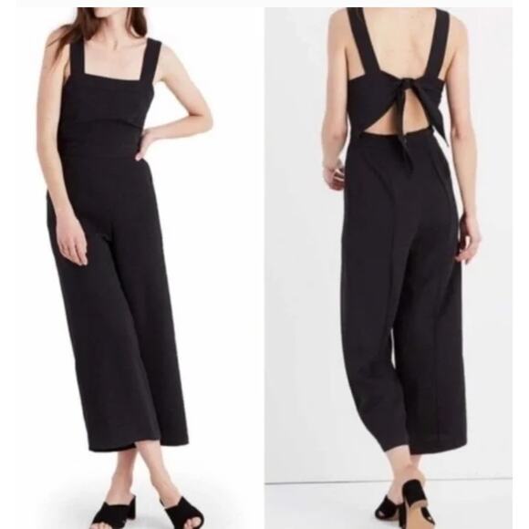 Madewell Pants - Madewell Apron Bow-Back Jumpsuit in Black sz 6
